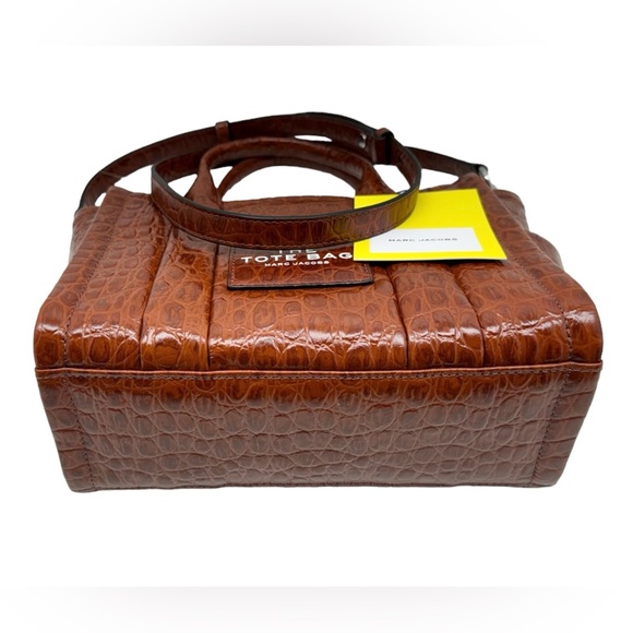 Marc Jacobs New The Small Tote Spice Brown Croc Embossed Leather With Strap - Picture 6 of 12